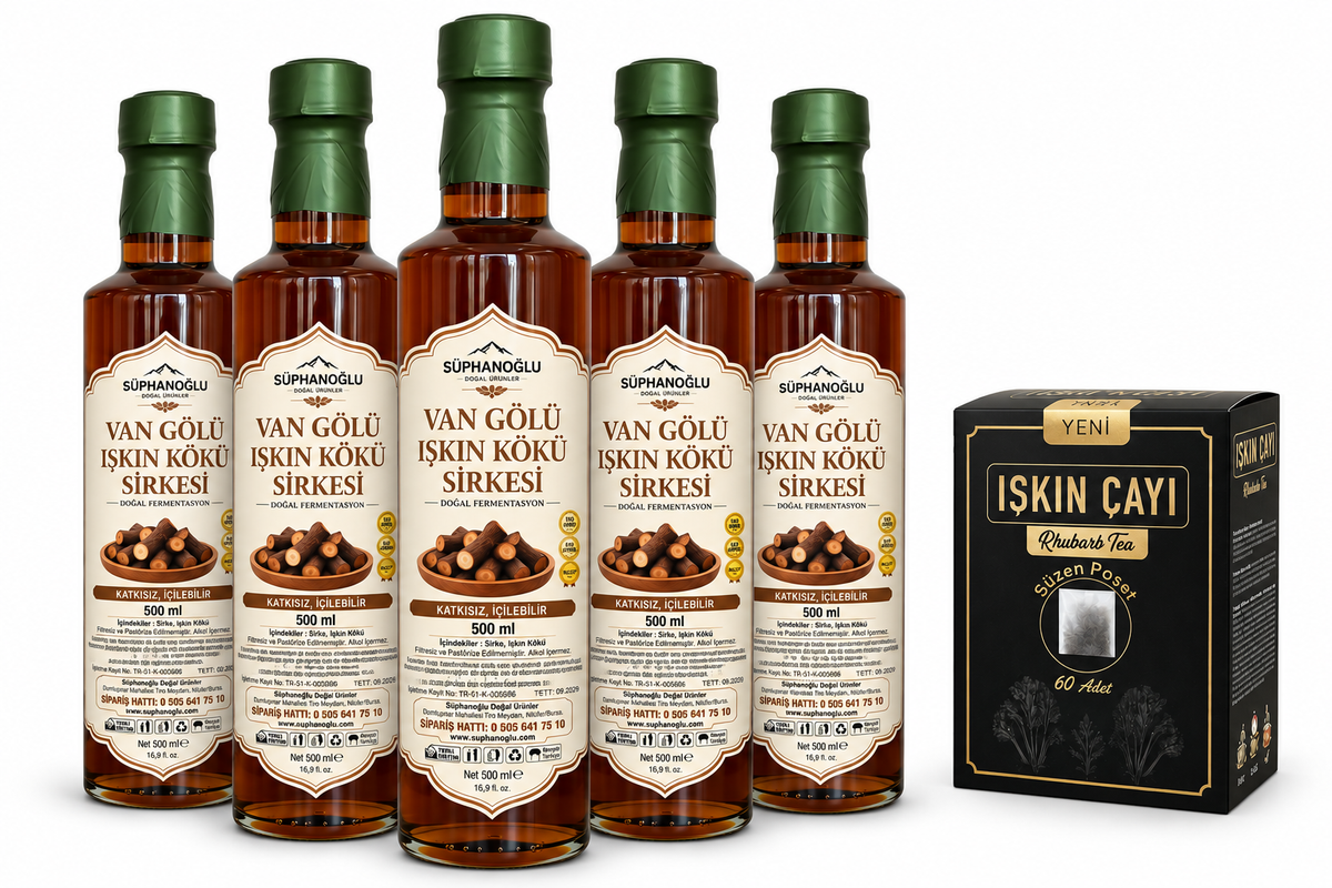 Van Gölü Işkın Kökü Sirkesi (5 adet) + Işkın Çayı - Süphanoğlu