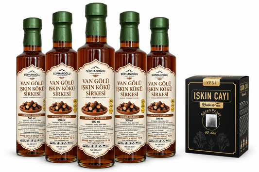 Van Gölü Işkın Kökü Sirkesi (5 adet) + Işkın Çayı - Süphanoğlu